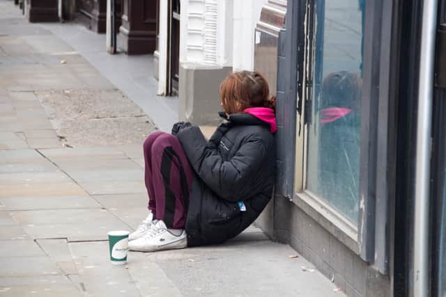 A homeless woman in Manchester  Credit: Shutterstock