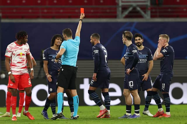 Walker was shown a straight red for his kick on Silva. Credit: Getty.