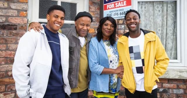 The Bailey family on the cobbles of Coronation Street