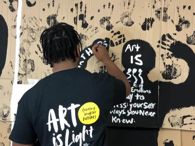 <p>Art is Light is an installation put together by Hattrick and Manchester Street Poem</p>