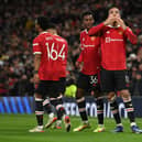 Mason Greenwood celebrates scoring for Manchester United. Credit: Getty.