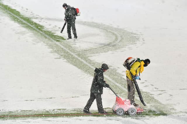 Atalanta v Villarreal was called off due to heavy snow. Credit: Getty.