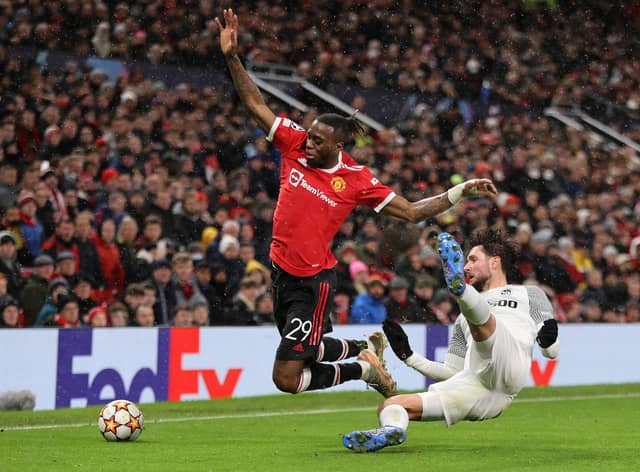 Aaron Wan-Bissaka picked up two knocks in the 1-1 draw with Young Boys. Credit: Getty.