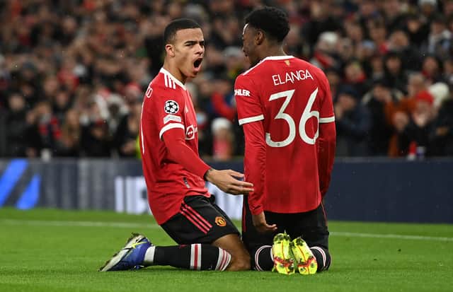 Mason Greenwood of Manchester United celebrates with Anthony Elanga Credit: Getty