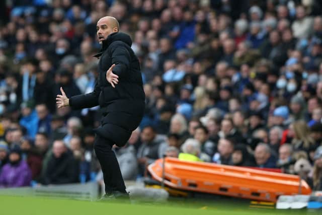 Pep Guardiola’s men are, at least temporarily, four pints clear at the top of the league. Credit: Getty.