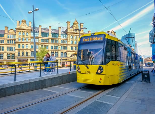 <p>A Metrolink tram in Manchester Credit: Shutterstock</p>