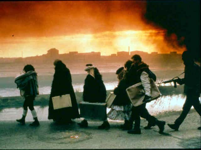 <p>A scene from Derek Jarman’s film The Last of England</p>