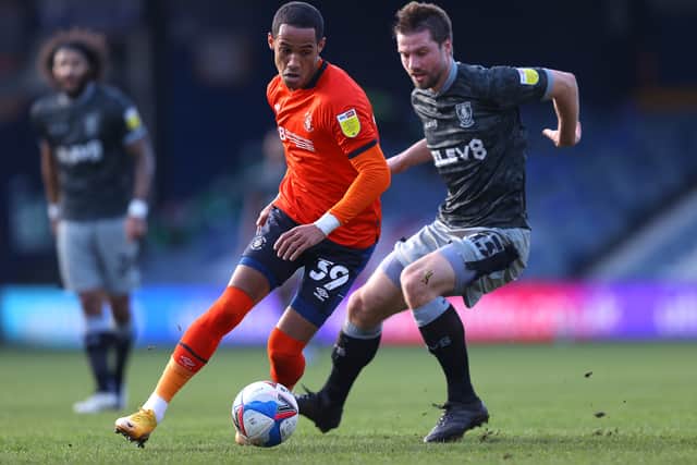 Tom Ince of Luton Town  (L)  Credit: Getty