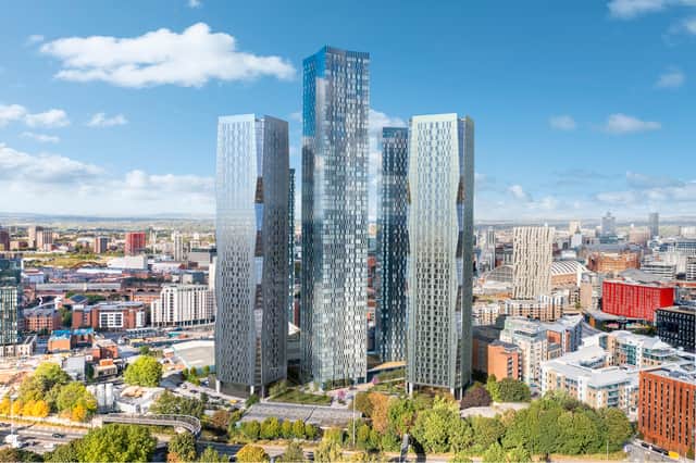 Plans for two residential buildings at Plot F in Greater Jackson Street, Manchester. Credit: Renaker. 