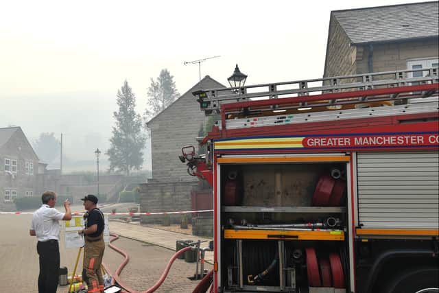 Greater Manchester Fire and Rescue Service tackling wildfires on moorland near Stalybridge. Photo: Anthony Devlin/Getty Images