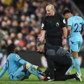 Allan Saint-Maximin picked up a knock in the loss to Newcastle. Credit: Getty.