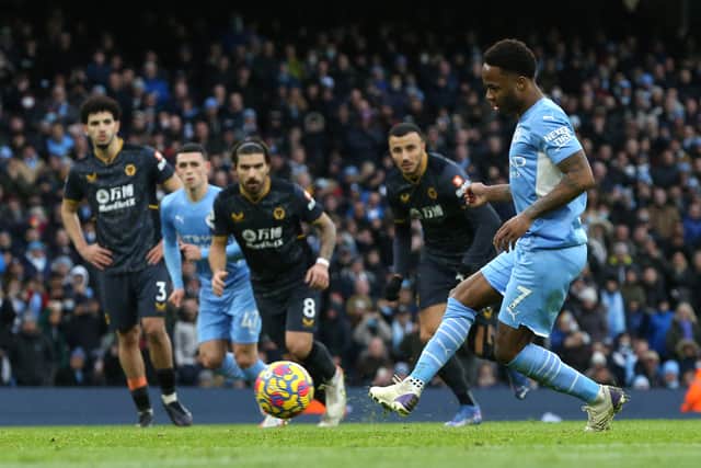Sterling recently became the 32nd player to net 100 Premier League goals. Credit: Getty.