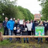 Residents at a protest organised by the Save Hough End Fields campaign