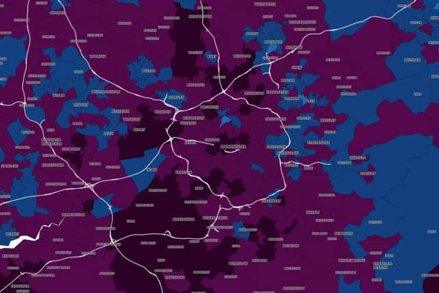 Heatmap of Greater Manchester coronavirus infection rates Credit: gov.uk