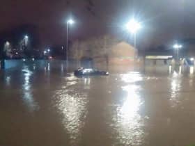 Flooding in Broughton, Salford, after the River Irwell burst its banks on Boxing Day 2015
