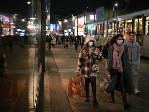 Shoppers in Manchester city centre. Photo: Oli Scarff/AFP via Getty Images
