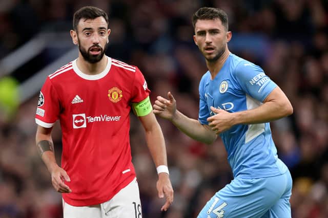 <p>Bruno Fernandes and Aymeric Laporte have proved to be the exceptions to the rule in Manchester. Credit: Getty.</p>