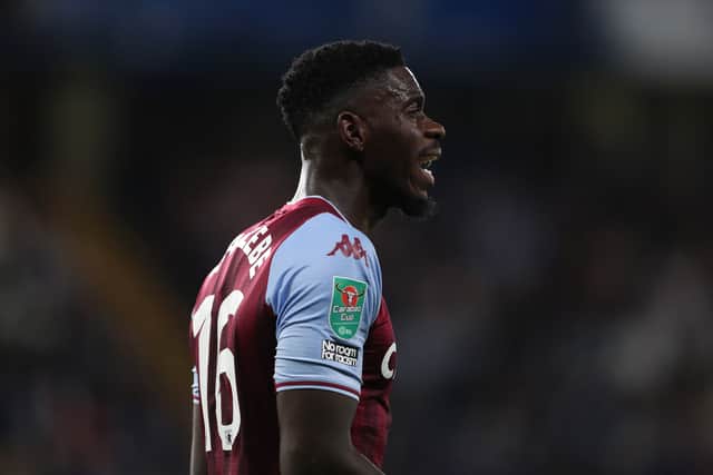 Axel Tuanzebe at Aston Villa Credit: Getty