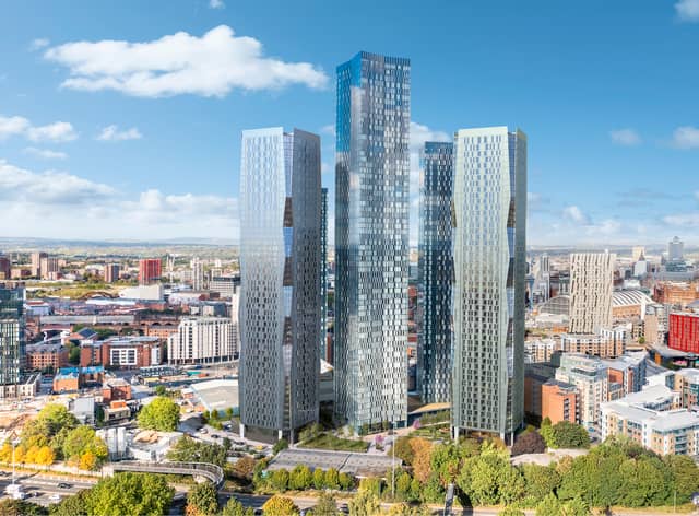 Plans for two residential buildings at Plot F in Greater Jackson Street, Manchester. Credit: Renaker
