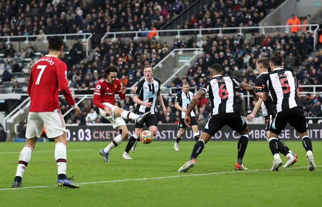 Edinson Cavani’s goal got United on level terms. Credit: Getty.