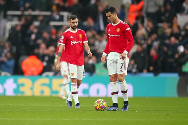 <p>Neville criticised Ronaldo & Fernandes after the Newcastle draw. Credit: Getty.</p>