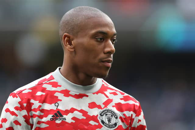 Anthony Martial of Manchester United during the warm up prior to the UEFA Champions League group F match between BSC Young Boys and Manchester United at Stadion Wankdorf on September 14, 2021