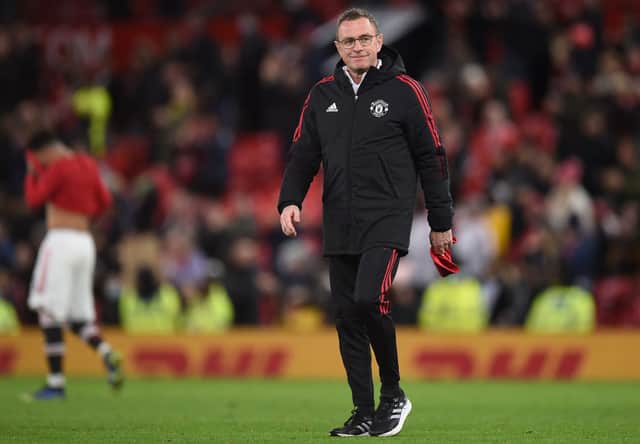 Ralf Rangnick remains unbeaten from his first five games as United manager. CRedit: getty.