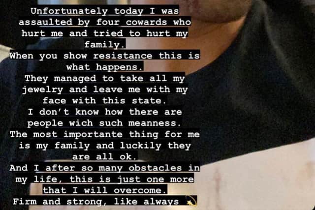 Joao Cancelo posted this message on Instagram.