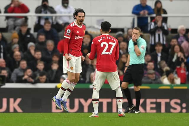 Cavani netted the equaliser against Newcastle on Monday. Credit: Getty.