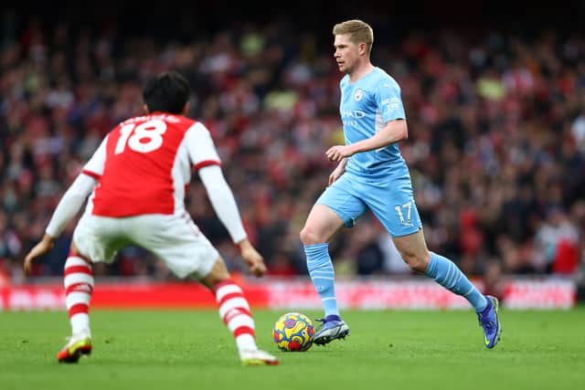 De Bruyne’s pass resulted in City’s late winner. Credit: Getty.