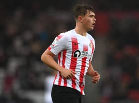 Sunderland player Callum Doyle in action during the Sky Bet League One match between Sunderland and Plymouth Argyle at Stadium of Light on December 11, 2021 in Sunderland, England. 
