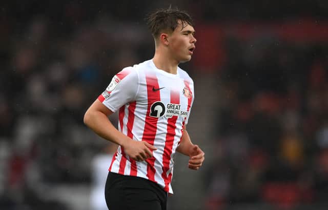 <p>Sunderland player Callum Doyle in action during the Sky Bet League One match between Sunderland and Plymouth Argyle at Stadium of Light on December 11, 2021 in Sunderland, England. </p>