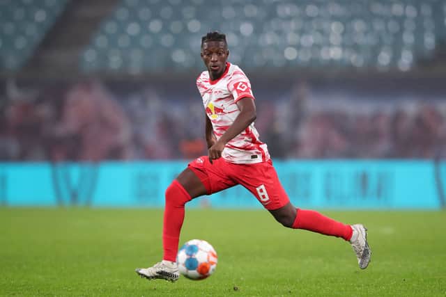 RB Leipzig’s Amadou Haidara could be seen as a cheaper alternative for United. Credit: Getty.