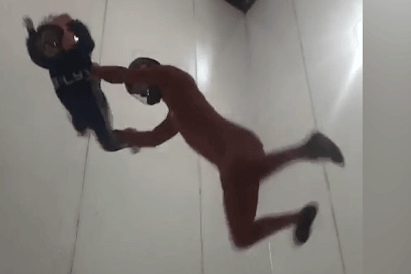 Violet Pedder takes on the skydive wind tunnel in Manchester Credit: SWNS