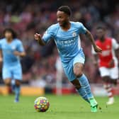 Raheem Sterling of Manchester City in action against Arsenal Credit: Getty