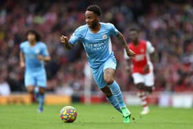 Raheem Sterling of Manchester City in action against Arsenal Credit: Getty
