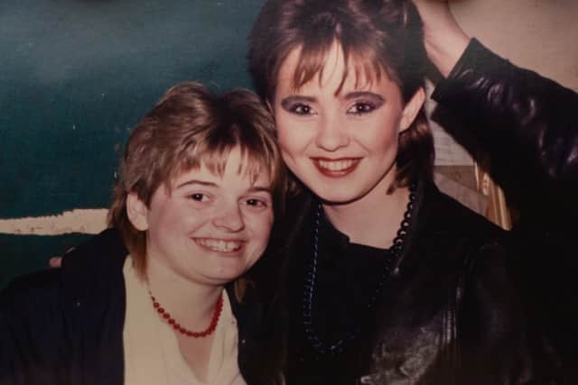 Colleen Nolan (R) with fan Gail Jones (L), circa 1985 Credit: SWNS