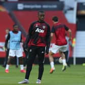 Ethan Laird at United last year Credit: Getty