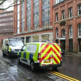 Police at the site of a cannabis farm on North Parade. Photo: Phil Taylor