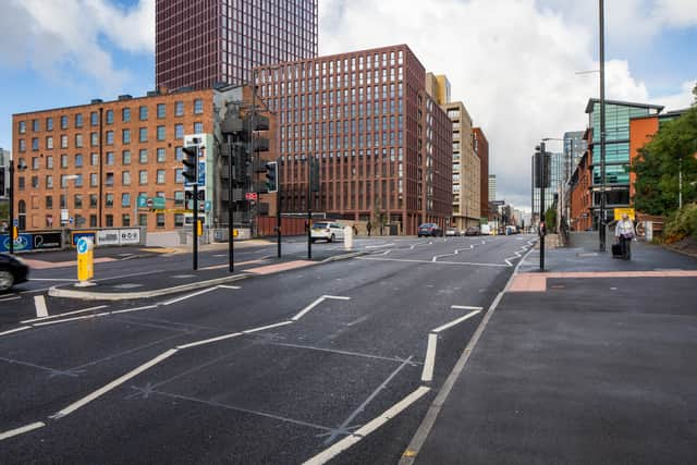 Plans for a part-34, part-11 storey residential building with 485 flats in Port Street and Greater Ancoats Street, Manchester. Credit: SimpsonHaugh