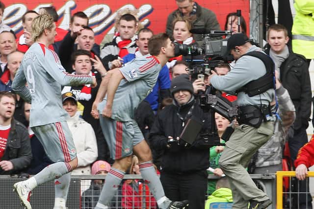 Gerrard’s famous camera-kissing celebration. Credit: Getty.