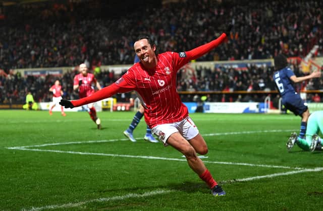 Harry McKirdy netted for Swindon against the Premier League champions. Credit: Getty.