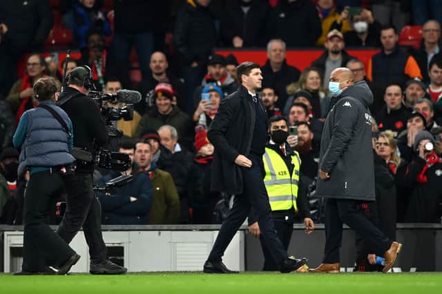Gerrard received plenty of jeers at Old Trafford. Credit: Getty.