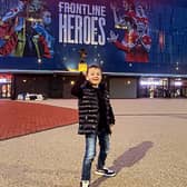 Harvey Goodman from Stockton Heath outside his beloved Old Trafford