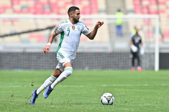 <p>Riyad Mahrez played in Algeria’s opener against Sierra Leone. Credit: Getty</p>