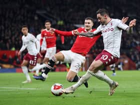 Ings’ goal is denied as Man Utd held on to a 1-0 lead over Villa Credit: Getty 