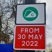A sign for the Clean Air Zone in Wigan. Photo: Andrew Nowell/JPIMedia