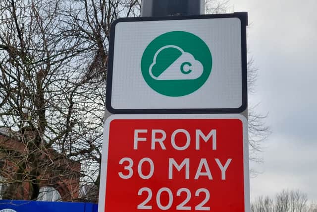 A sign for the Clean Air Zone in Wigan. Photo: Andrew Nowell/JPIMedia