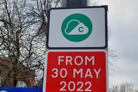 A sign for the Clean Air Zone in Wigan. Photo: Andrew Nowell/JPIMedia