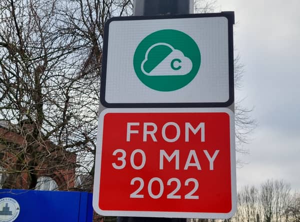 A sign for the Clean Air Zone in Wigan. Photo: Andrew Nowell/JPIMedia